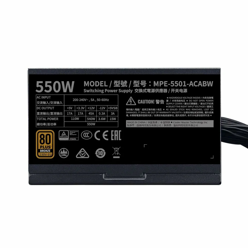 پاور Cooler Master MWE 550 Bronze - V2 230V 550W